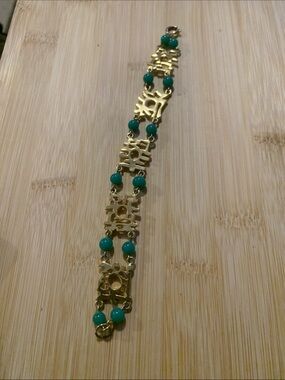 Vintage Park Lane Gold-Tone Bracelet with Green Beads